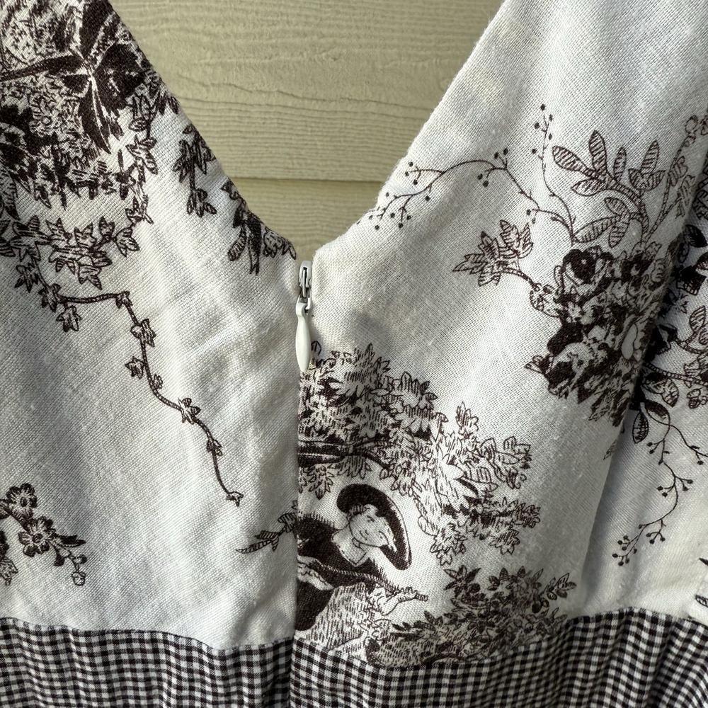 Womens Sam TY Sleeveless Empire Waist Knee Length Linen Rayon Dress Size 8 - Picture 6 of 7